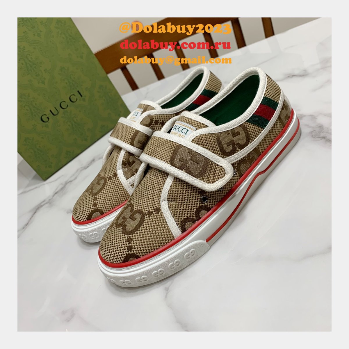 Gucci High Quality Replica GU7 1977 Canvas Perfect Shoes
