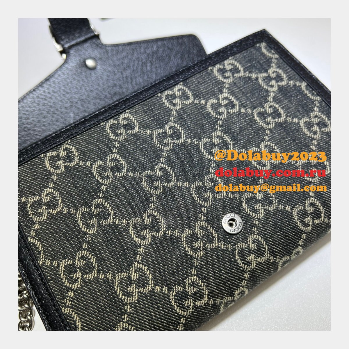 7 Star Gucci Replica 401231 Leather Dionysus Mini Chain Black Bag