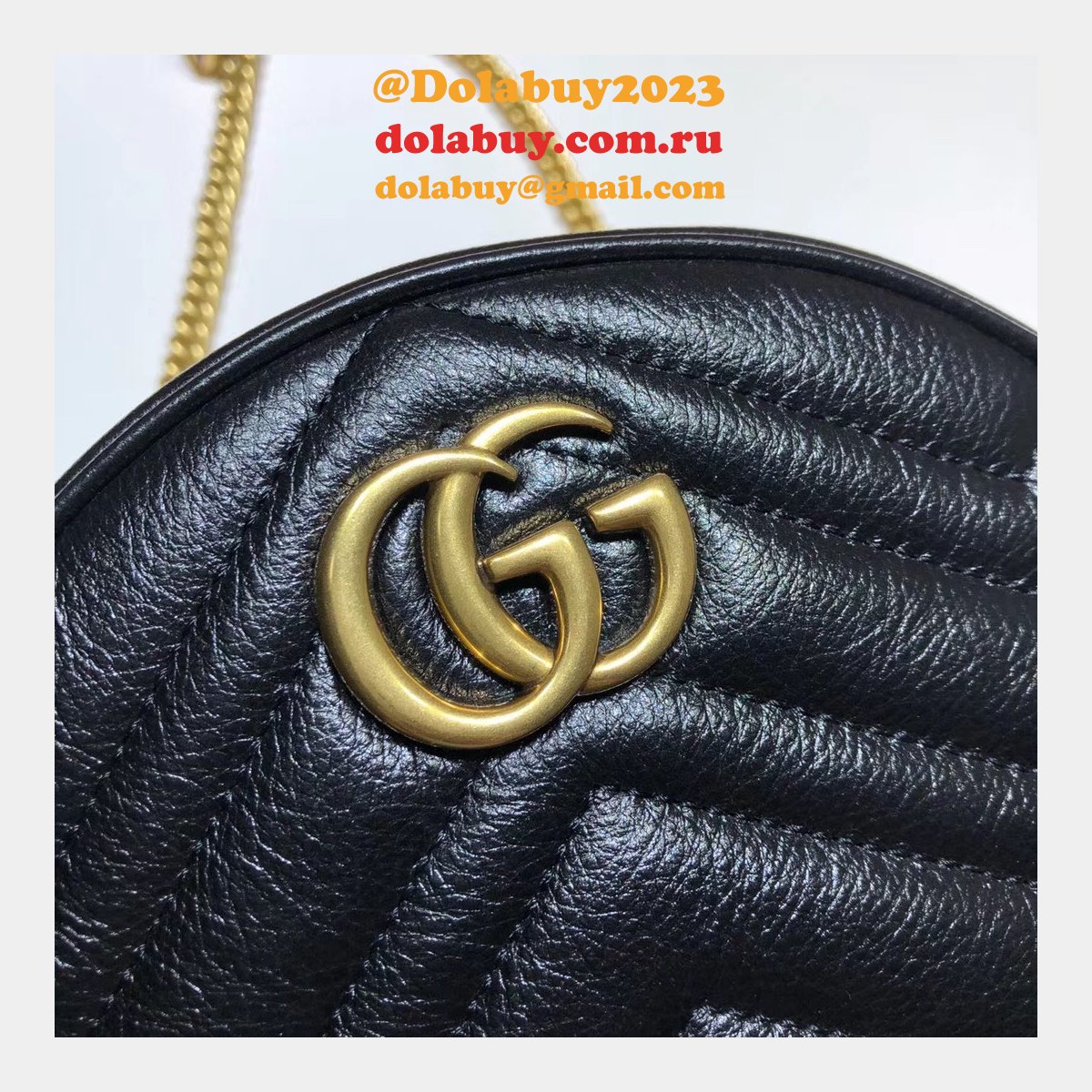 Top Quality 550154 Gucci GG Marmont mini round shoulder bag
