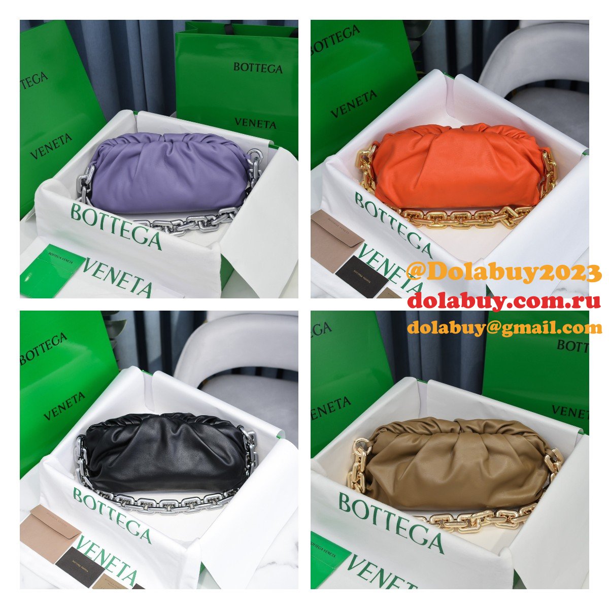 Top Best Quality Bottega Veneta Replica 30CM Chain pouch Bag