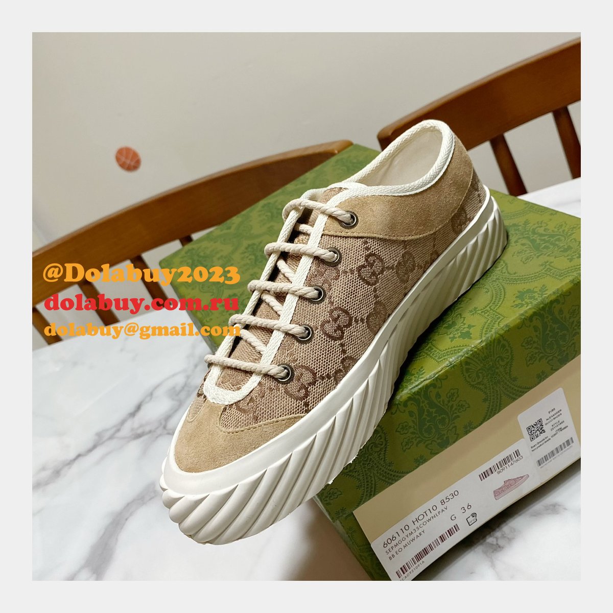 Perfect Dolabuy 1:1 Mirror Replica Gucci GG Canvas Shoes