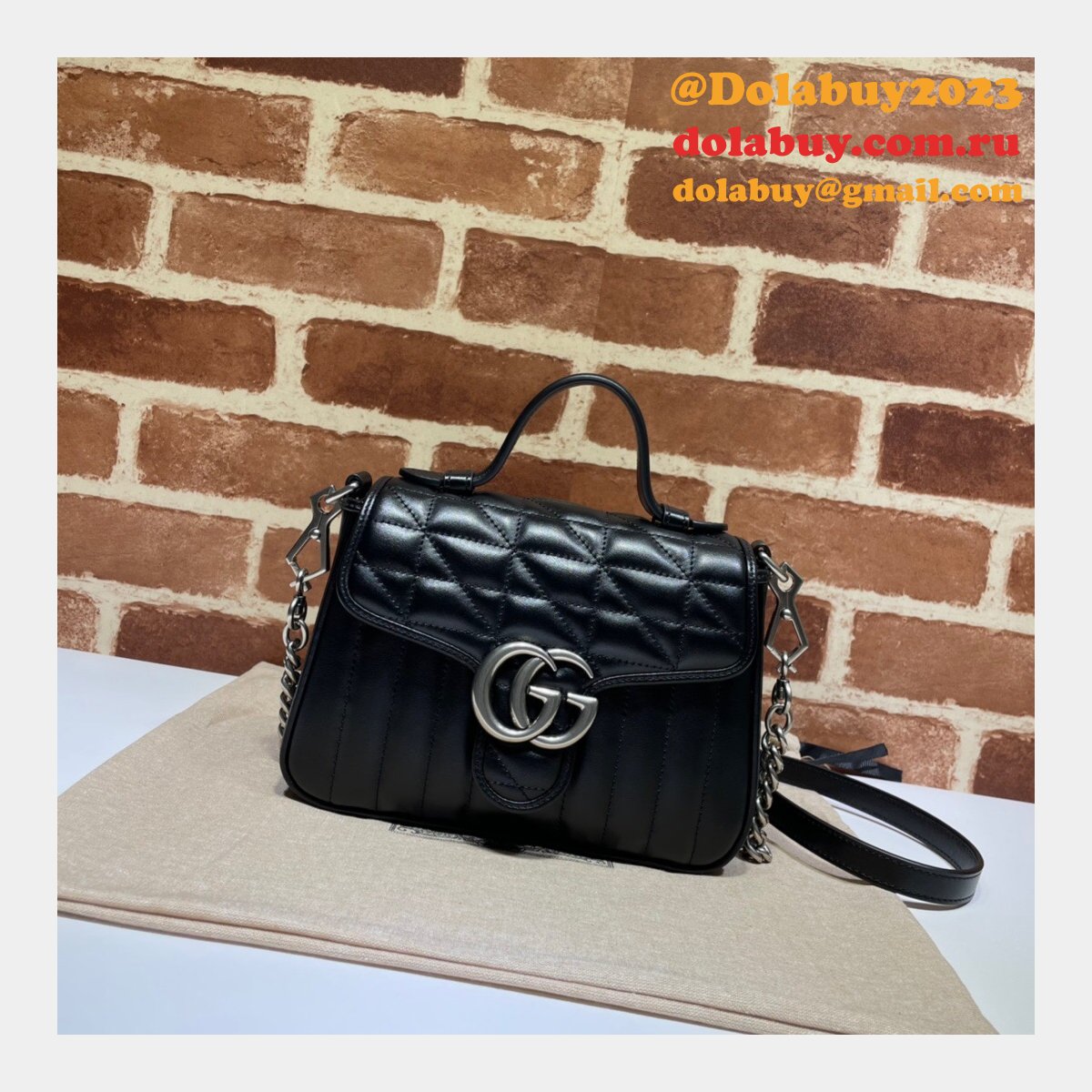 Gucci Best Quality GG Marmont Mini Top Handle 583571 Bag