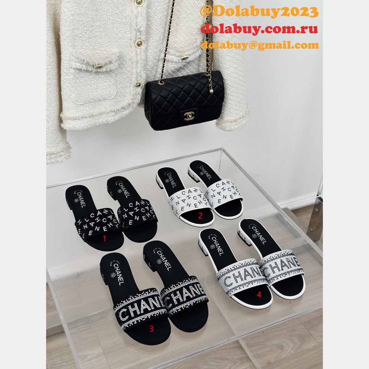 Slippers Heel Flat 6CM Replica Designer Shoes Online Store