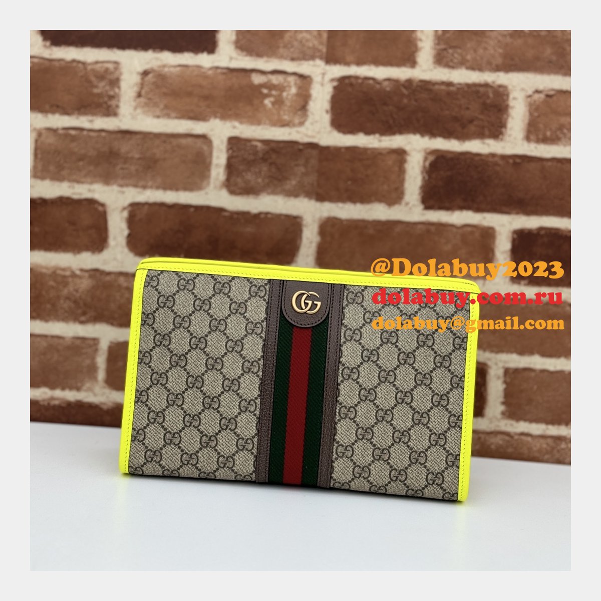 Designer Gucci Replicas 598234 Duplicate GG Supreme Ophidia Toiletry Case