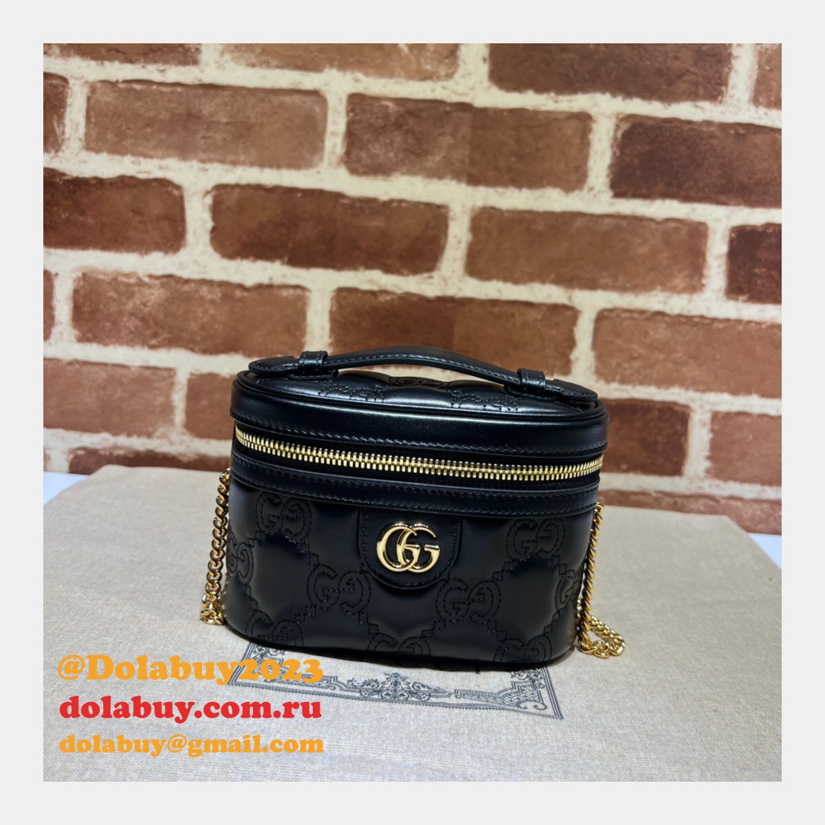 Best Gucci 723770 AAA Fake GG Matelassé Top Handle Bag