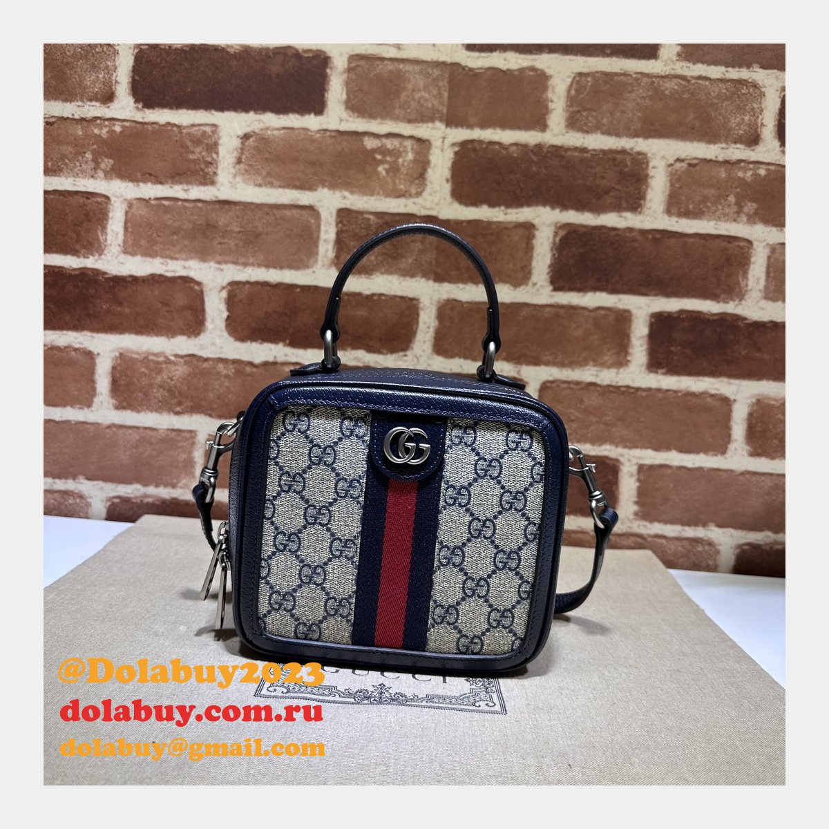 Ophidia GG Gucci Wholesale 772157 Top Handle Fake Bag