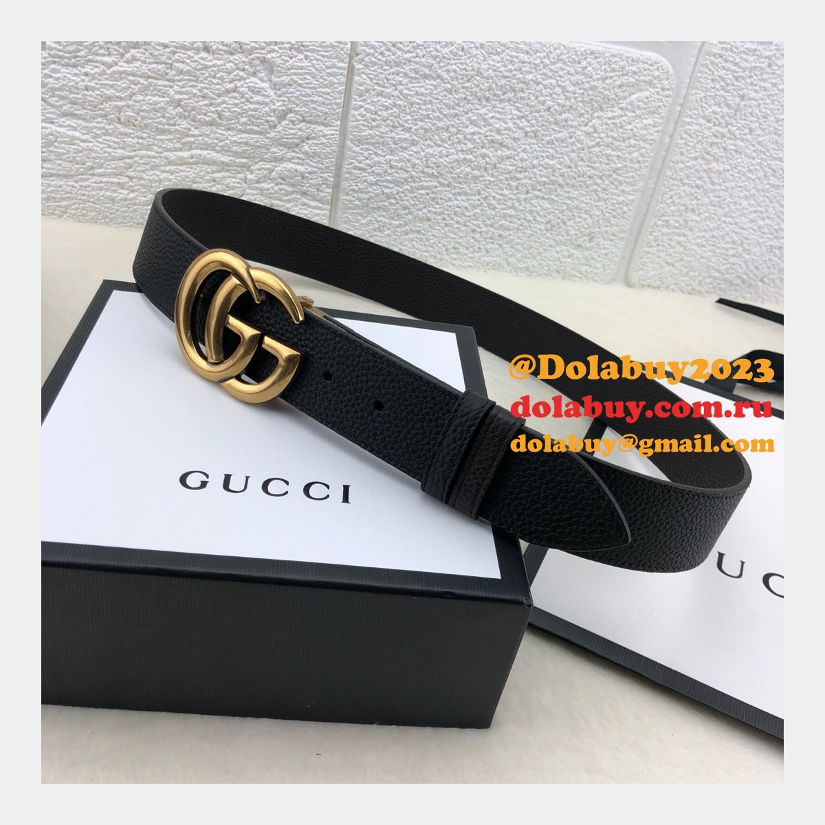 AAA+ Gucci 38mm Replica GG sliver/golden black Belt