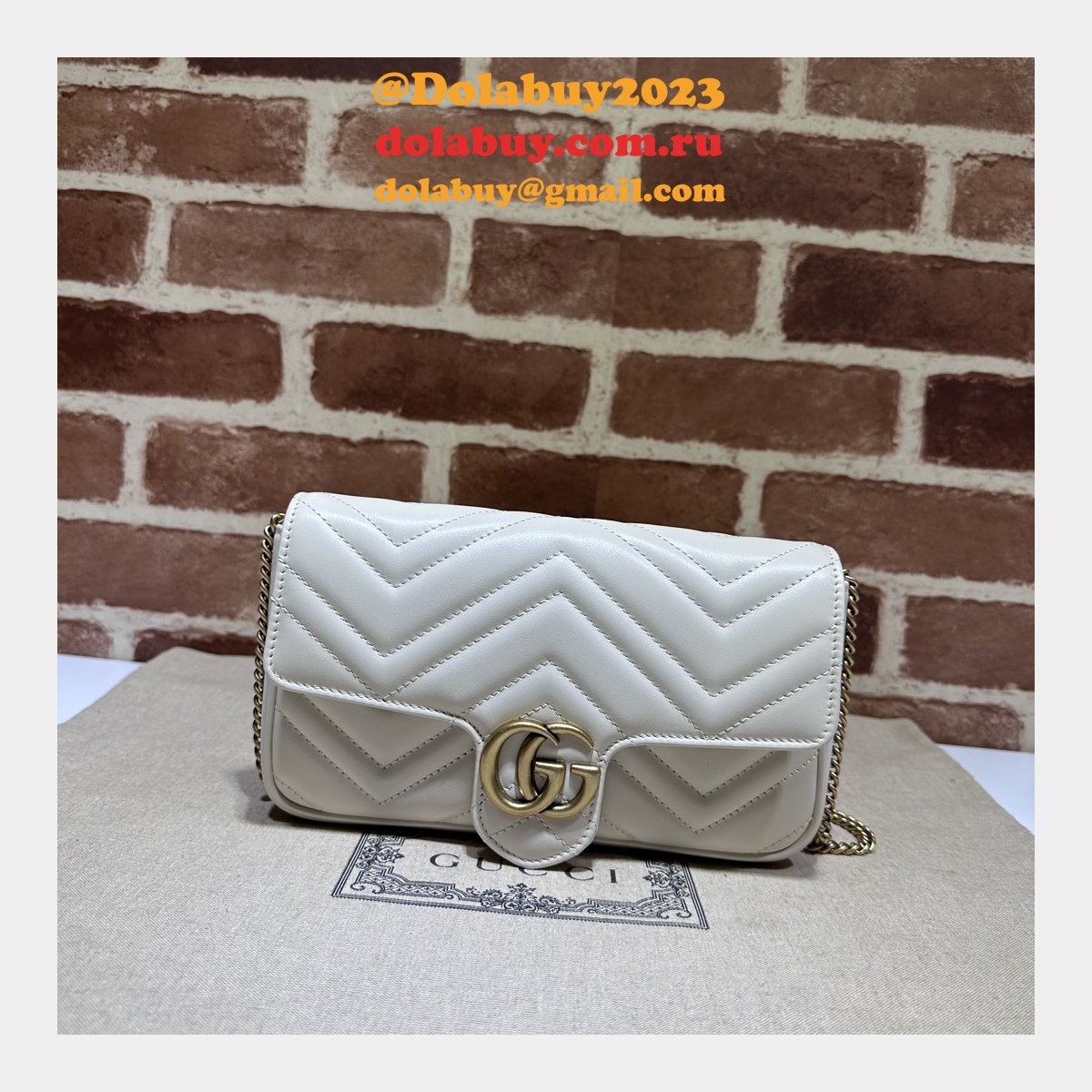GG Marmont Gucci Replica Card Case Chain Wallet 751526 Bag