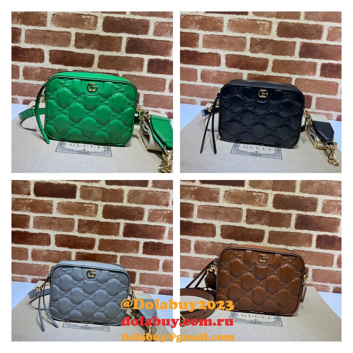 Fake Gucci Designer GG matelassé leather shoulder 702234 Bags