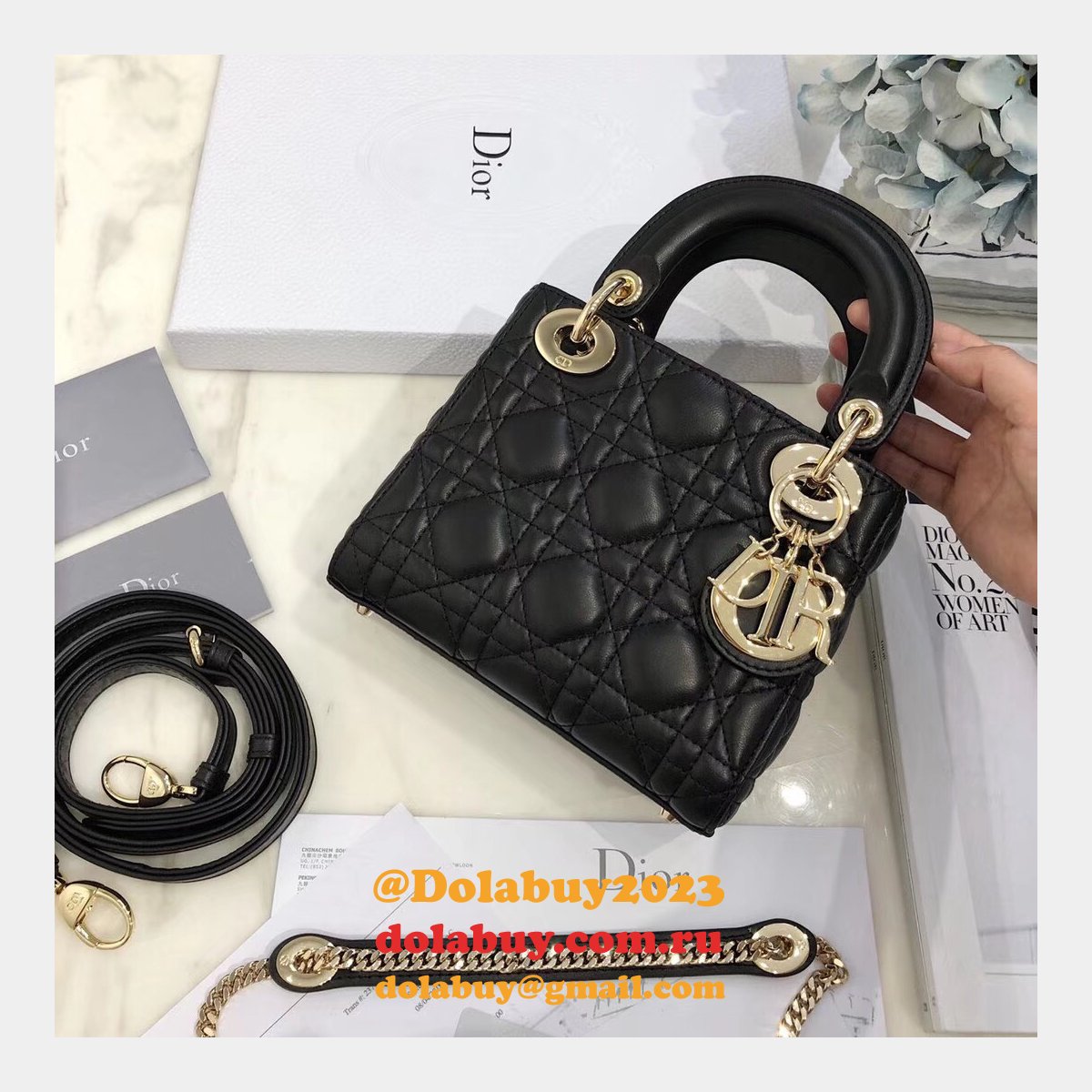 AAA+ Christian Lady Dior Handbags Online Purchase MINI 17CM