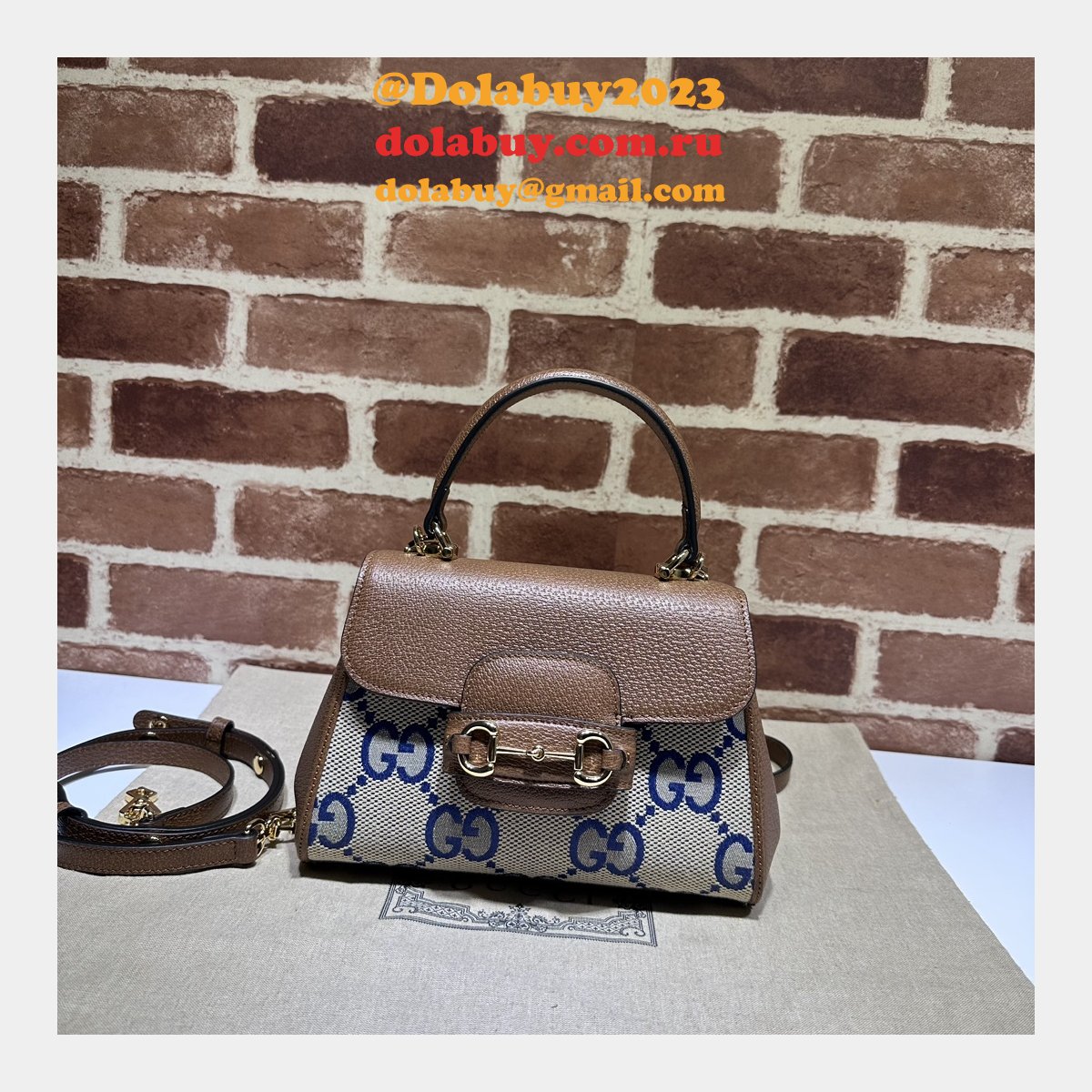 Horsebit Gucci 1955 Replica Top Handle GG 7 Star Bag