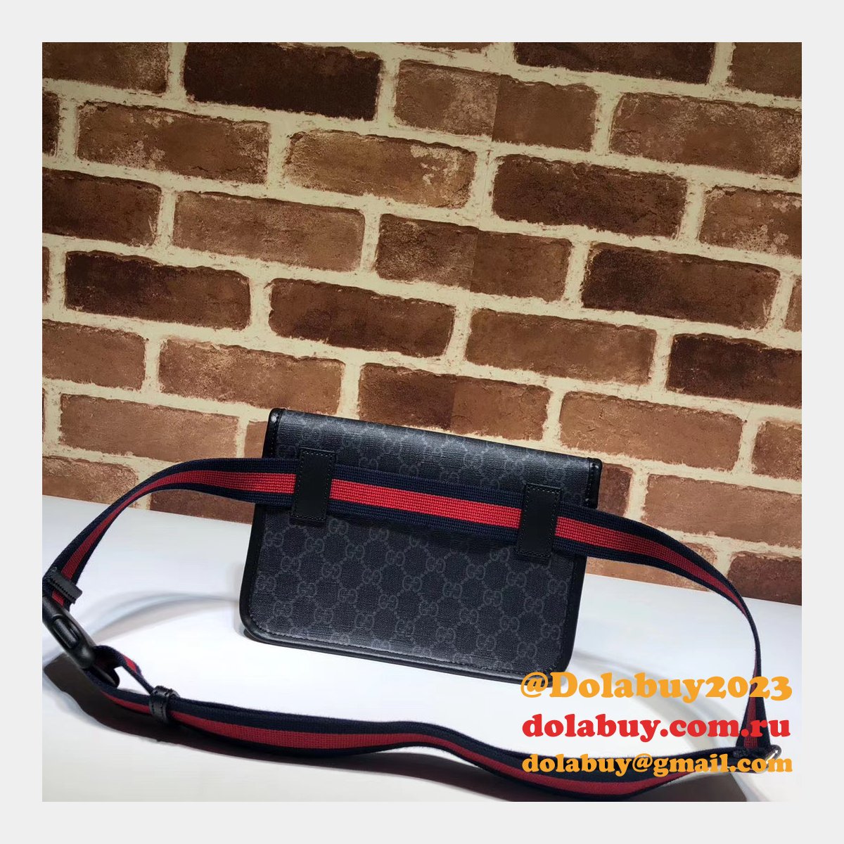 Gucci Top Quality 598113 GG Black belt bag