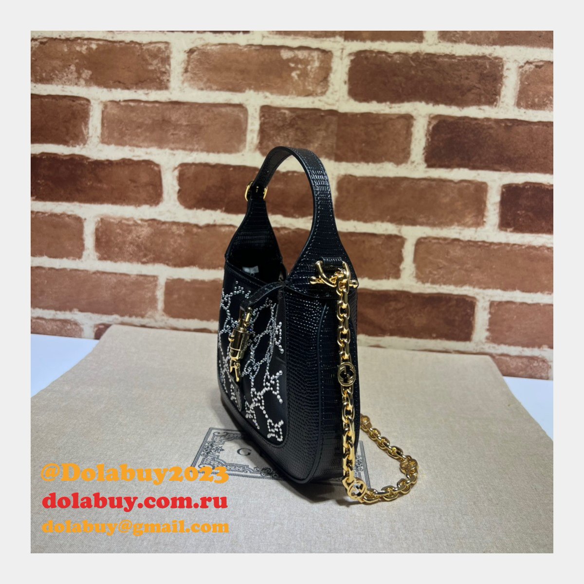 Gucci Luxury Designer Replica Jackie 1961 Crystal GG 677027 Bag