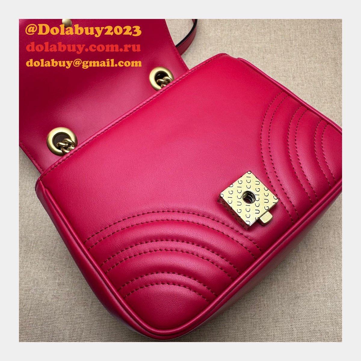 Copy Gucci Replica GG Marmont Shoulder Wholesale 739682 Luxury Bag