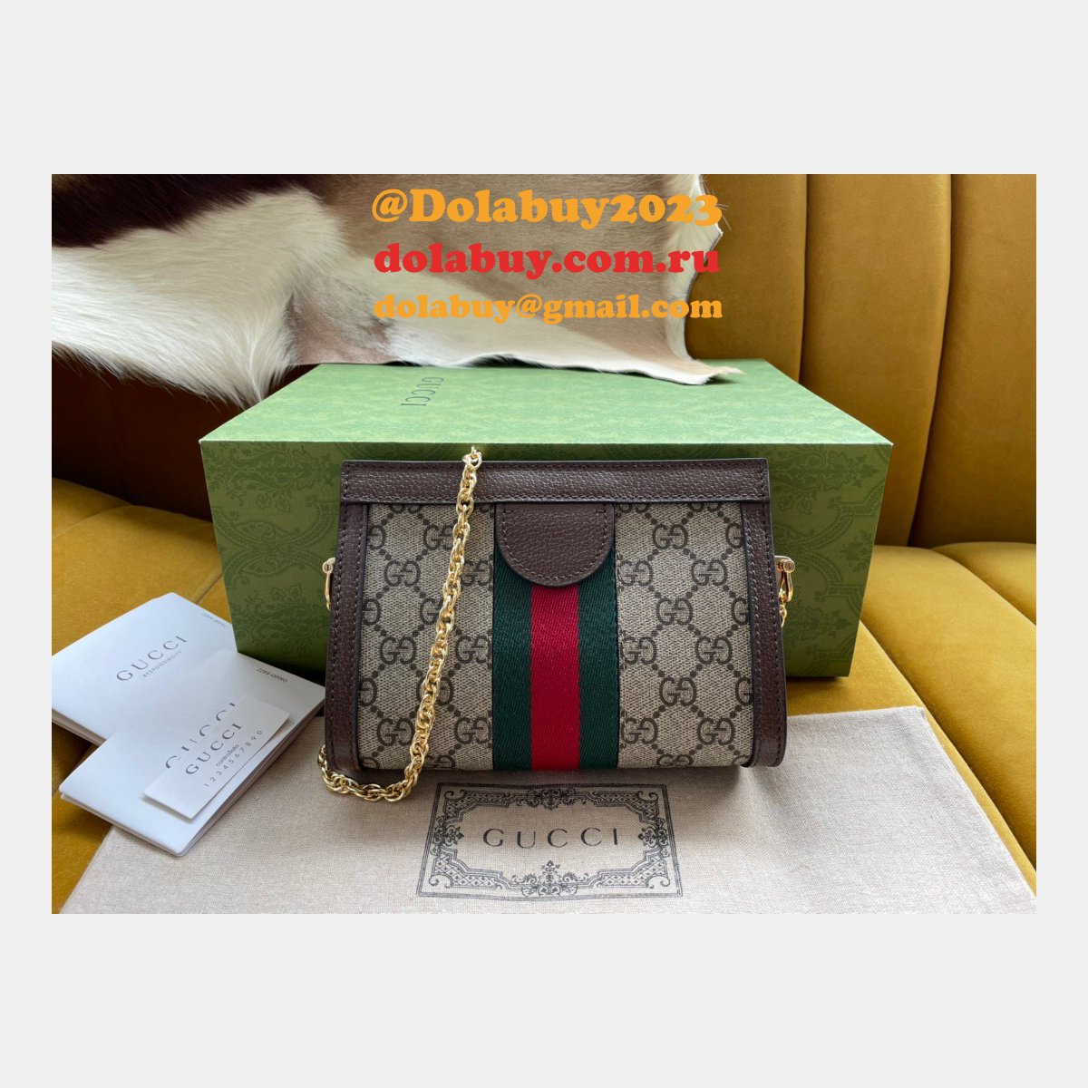 AAA+ Gucci Crossbody Fake Ophidia mini shoulder 602676 Beige bag