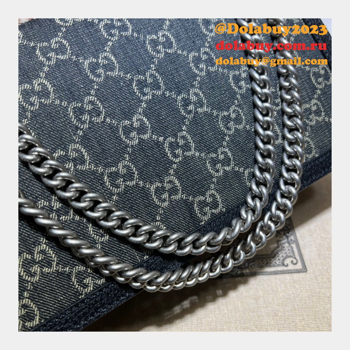 The highest quality Gucci Dionysus GG Supreme Shoulder Bag 400249 Black