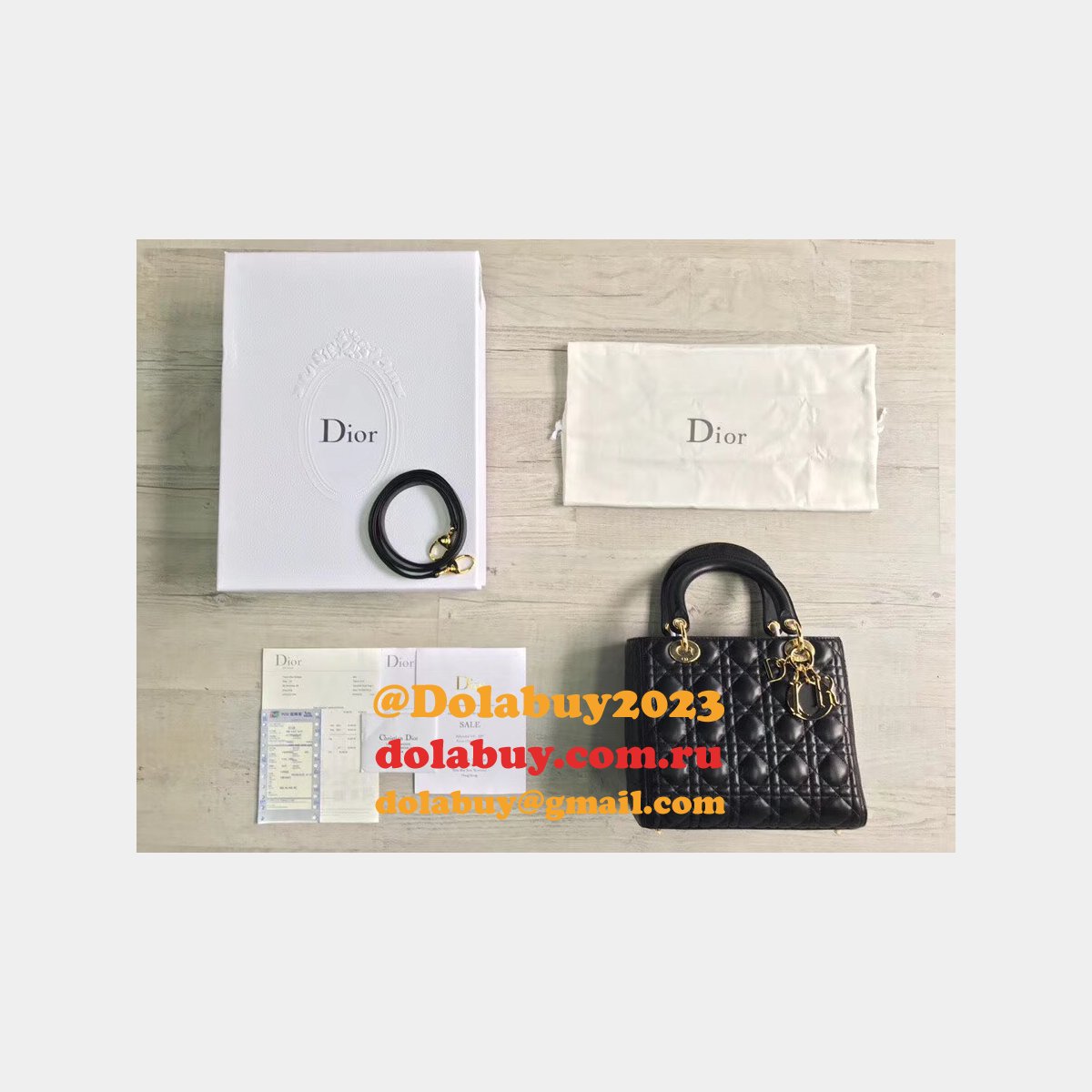 Fashion Christian Dior Lady Dior Top Quality 24CM Fake Bag