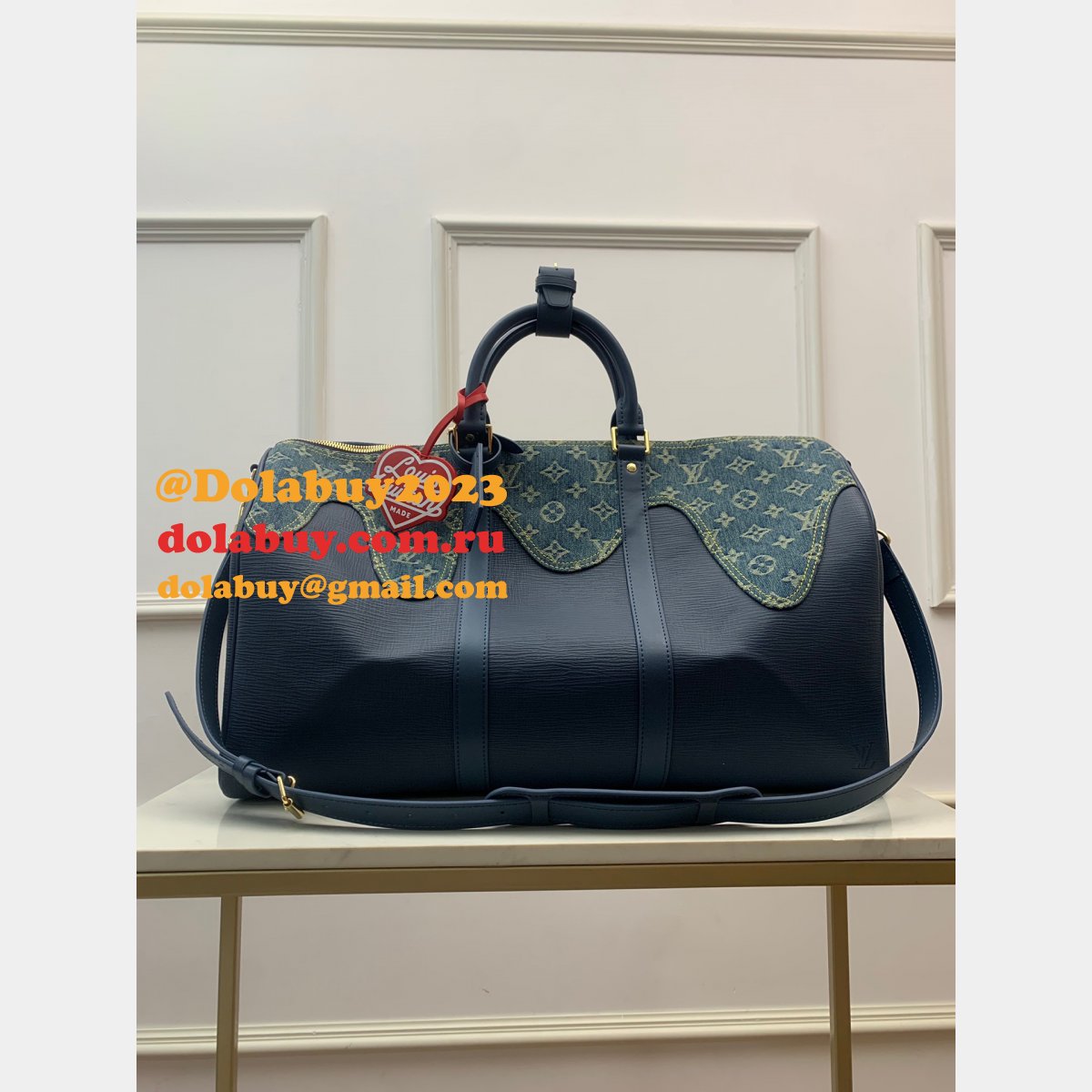 Replicas Shop Louis Vuitton 2022 Keepall Bandoulière 50 Other Leathers M45975 Blue