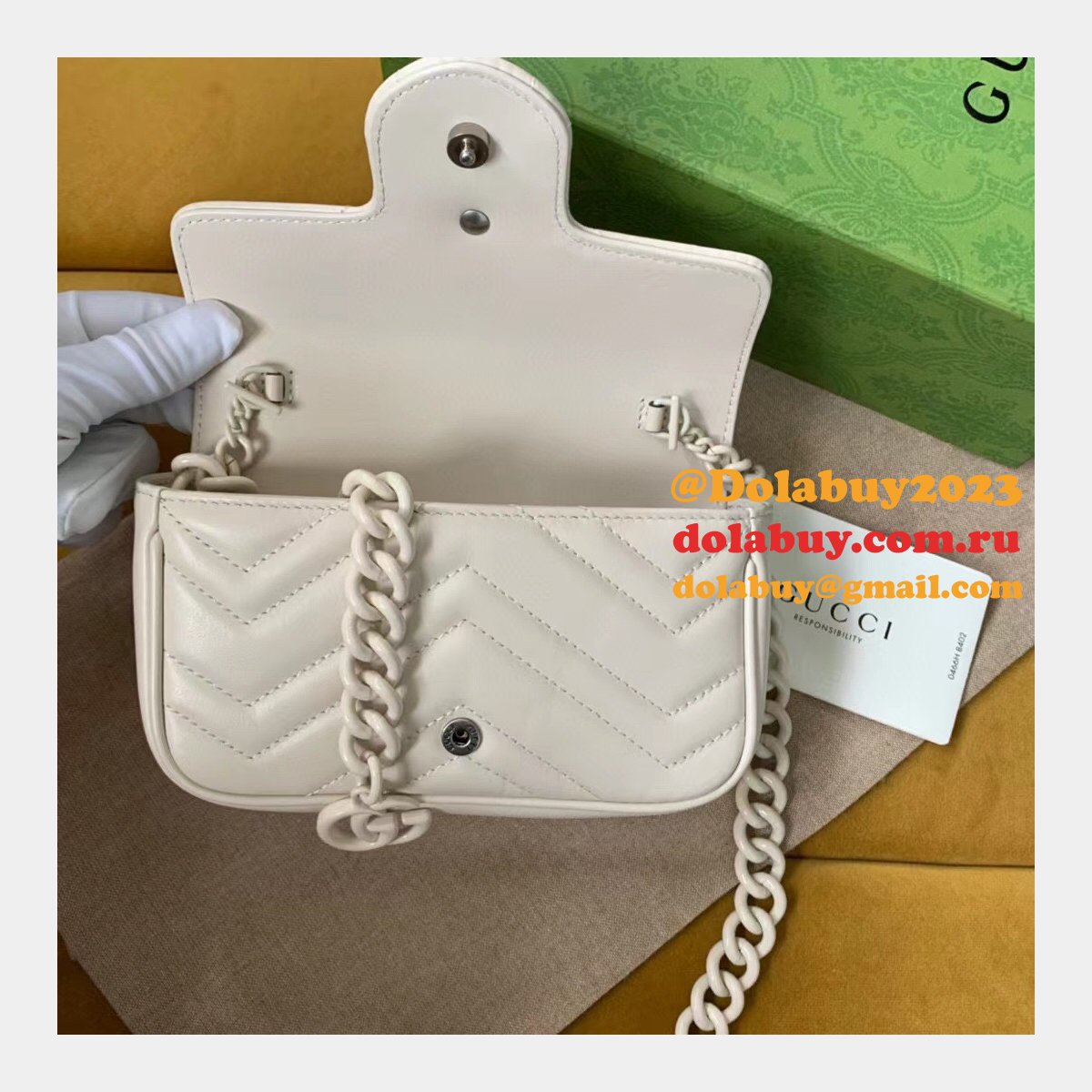 Knockoff Gucci GG Marmont matelassé leather super 699757 bag