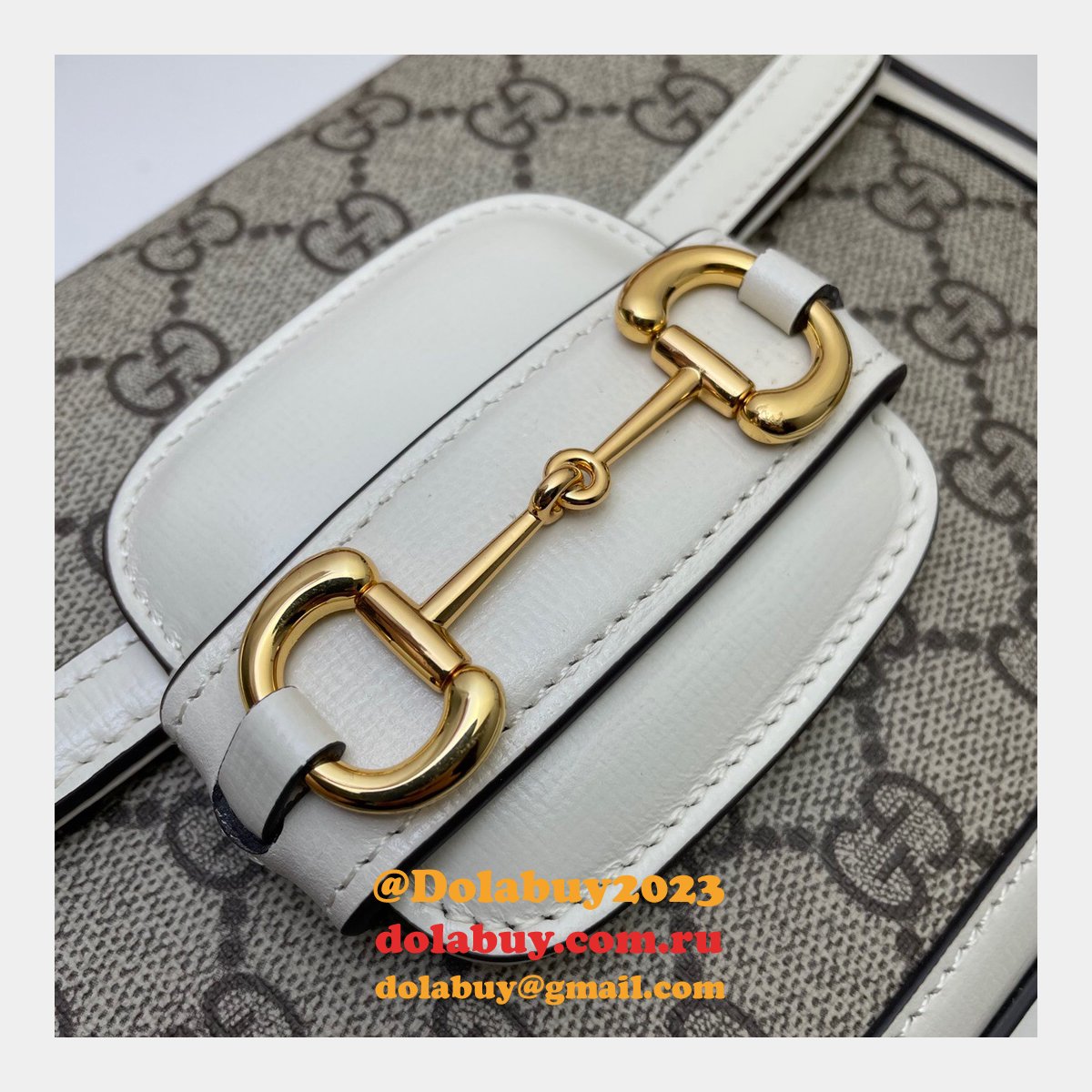 Gucci Replicas Horsebit 1955 mini bag white