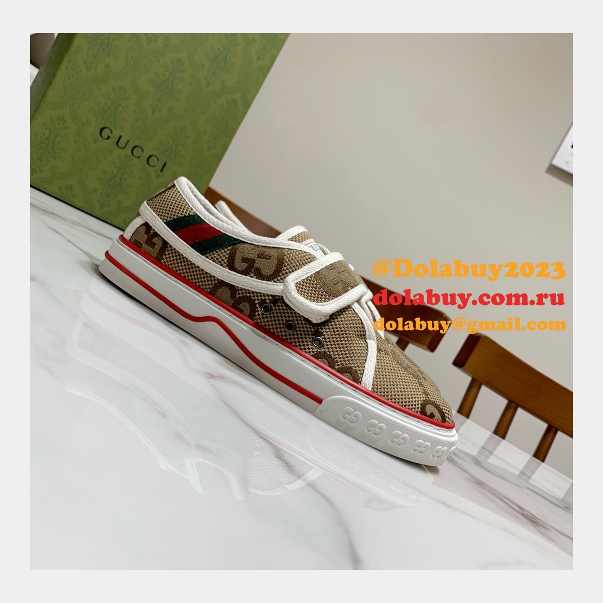 Gucci High Quality Replica GU7 1977 Canvas Perfect Shoes