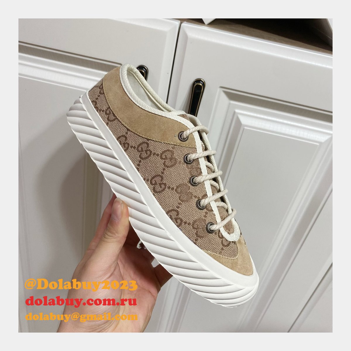 Perfect Dolabuy 1:1 Mirror Replica Gucci GG Canvas Shoes