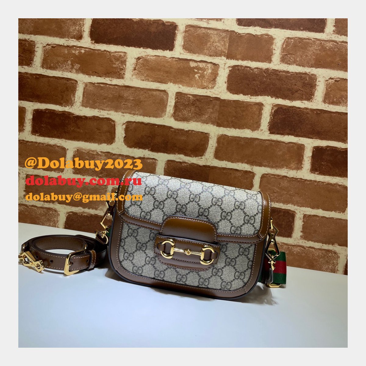 Gucci Beige Replicas Horsebit 1955 mini aaa bag