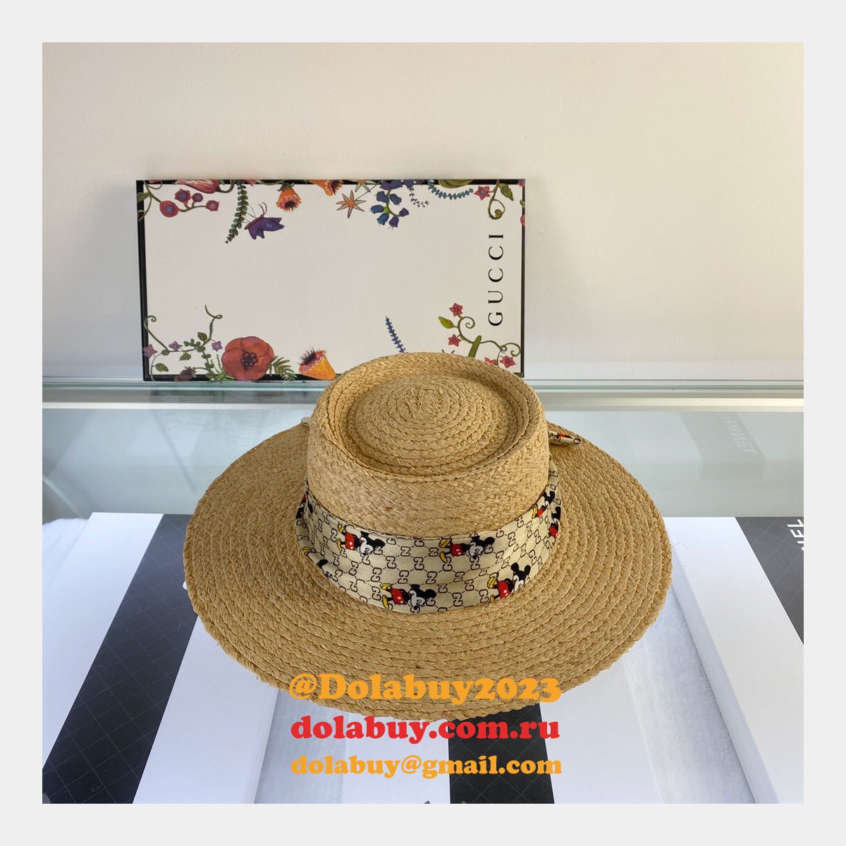 Gucci Replica 2020 Mickey Ribbon Raffia UK Hat