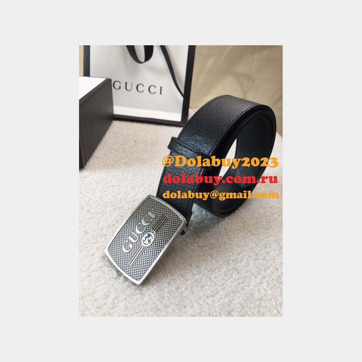 Knockoff Gucci Leather Belt 38mm Black Replica
