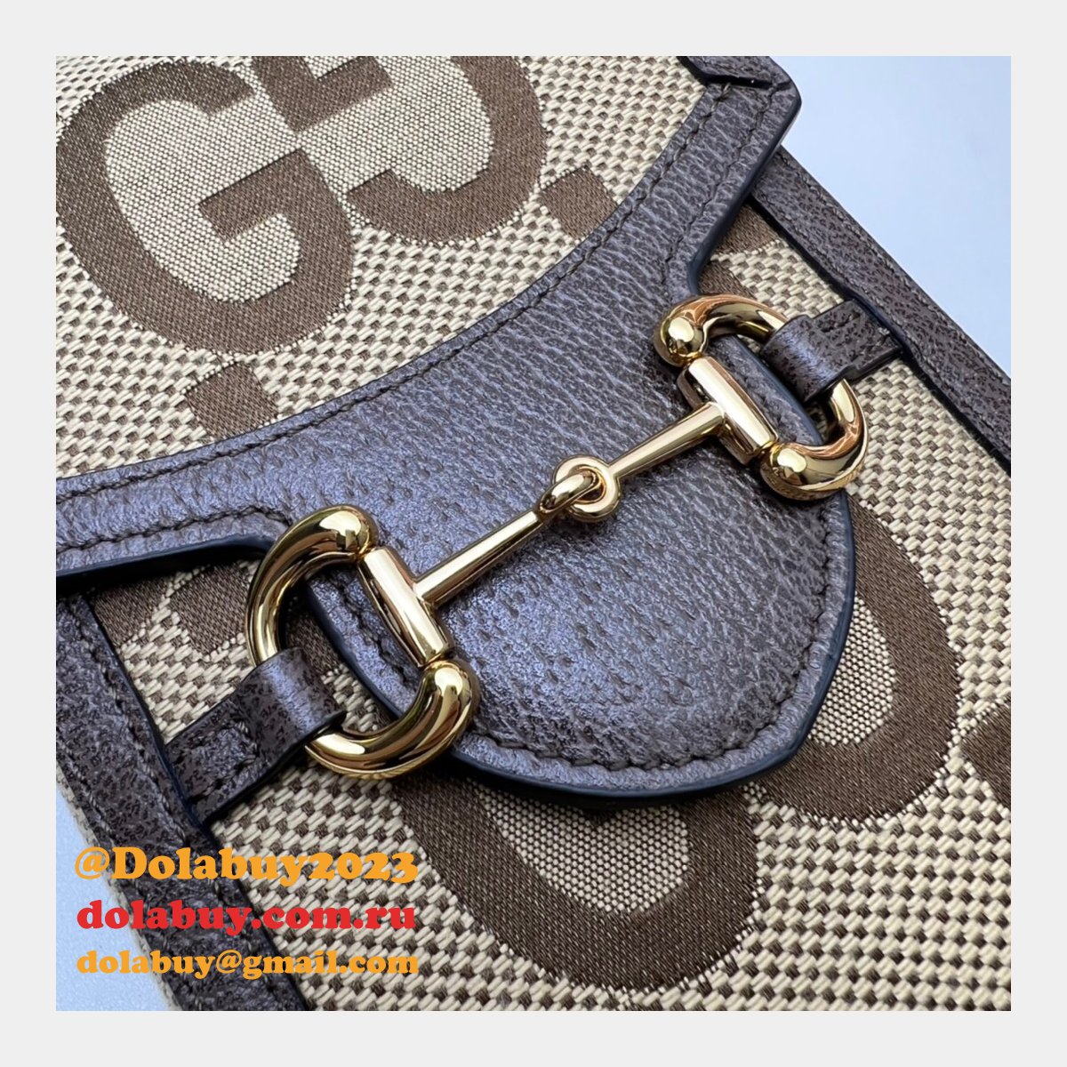 Copy Gucci Top Quality 625615 Horsebit 1955 Jumbo bag in GG Supreme canvas