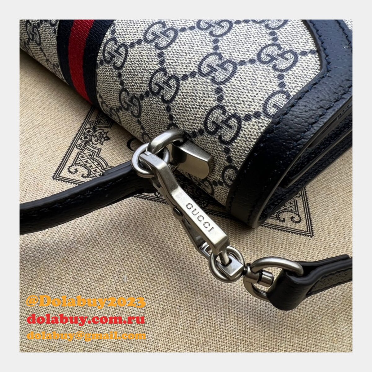AAA+ Gucci 651055 Ophidia small top handle fake bag with Web