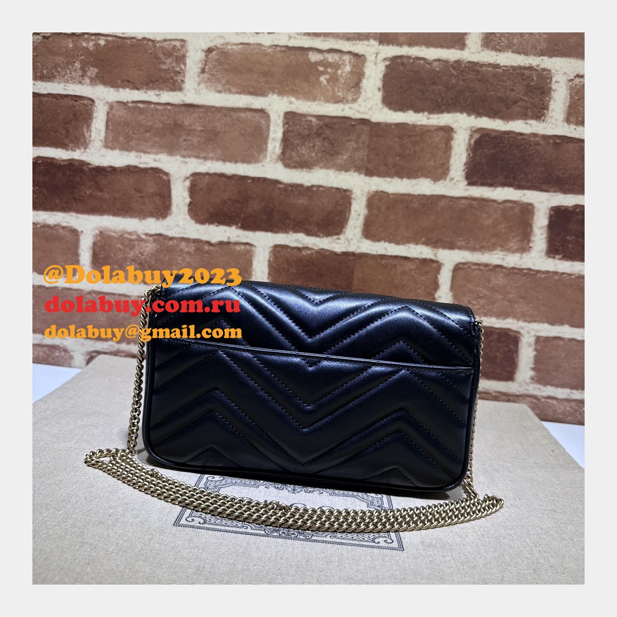 GG Marmont Gucci Replica Card Case Chain Wallet 751526 Bag