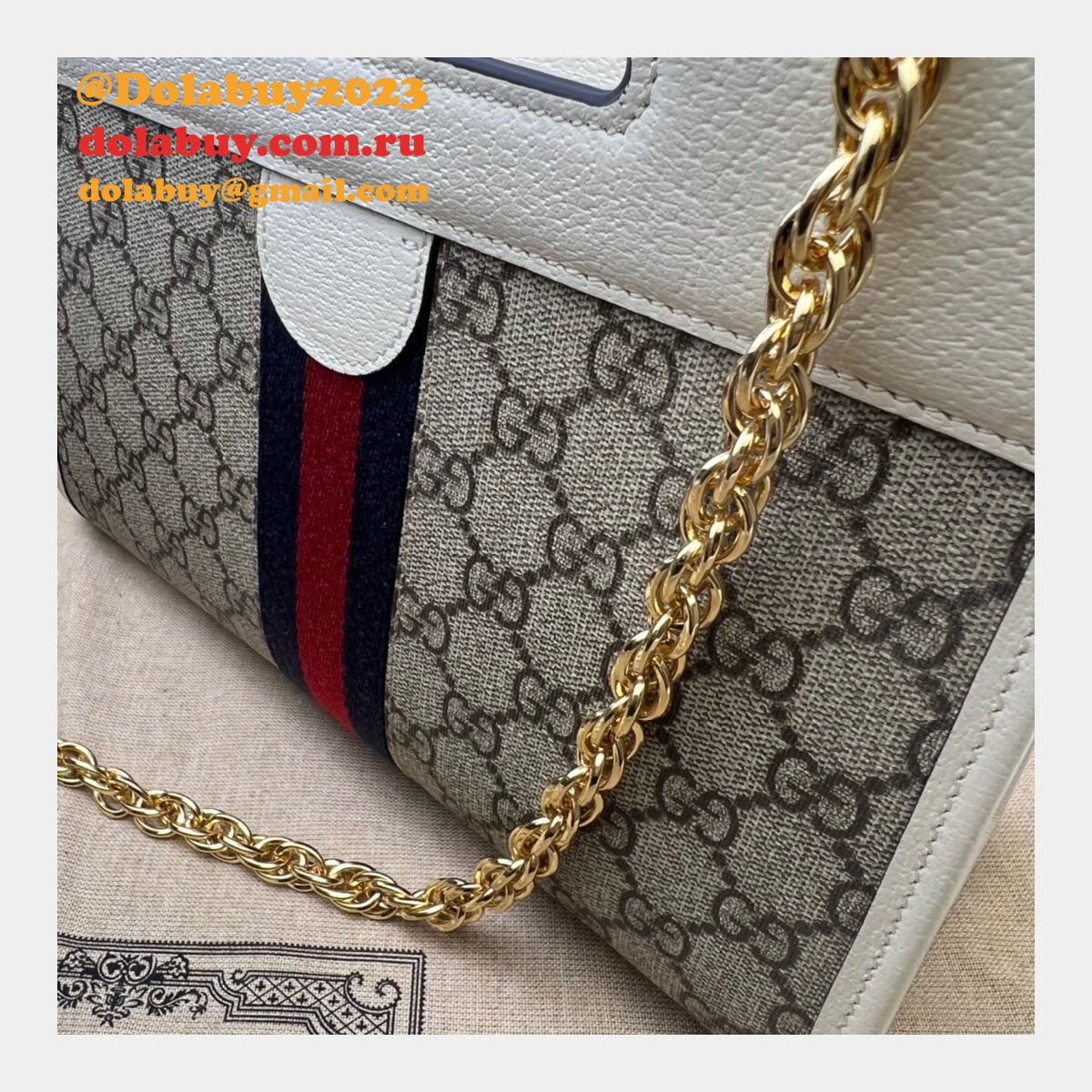 Gucci 1:1 replica 693724 Ophidia small tote with Web Top Handle Bag