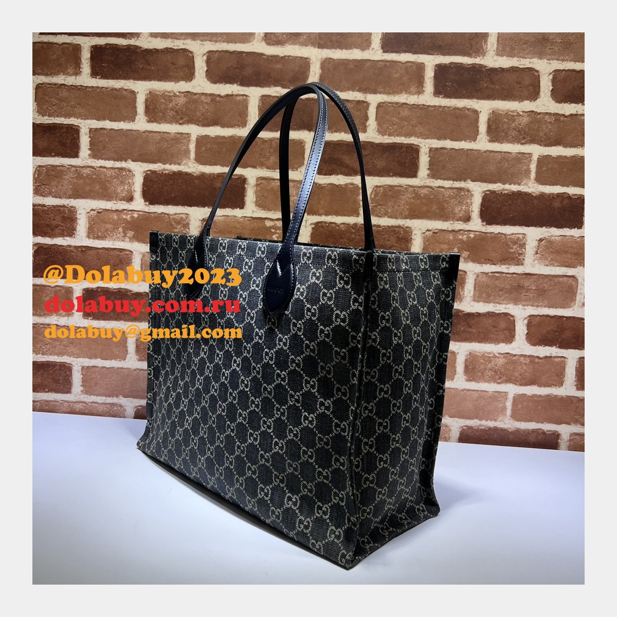 Ophidia GG 772184 Gucci Designer Knockoff Tote Black Fabric Bag
