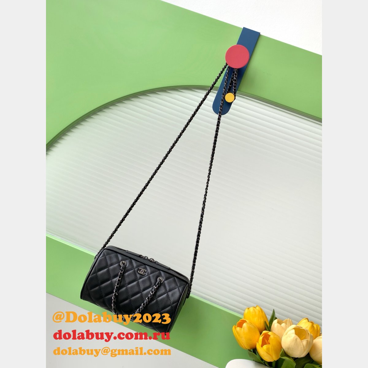 Wholesale AP4474 Black Replica Classic Clutch With Chain Bags