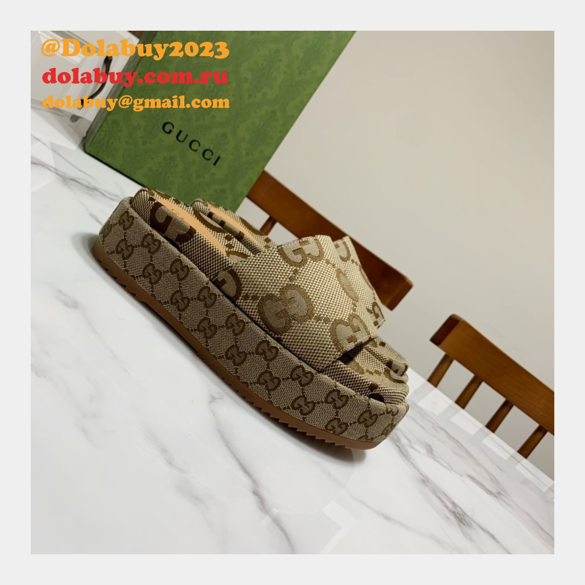 Canvas Slippers Replica Gucci Best High Quality Shoes
