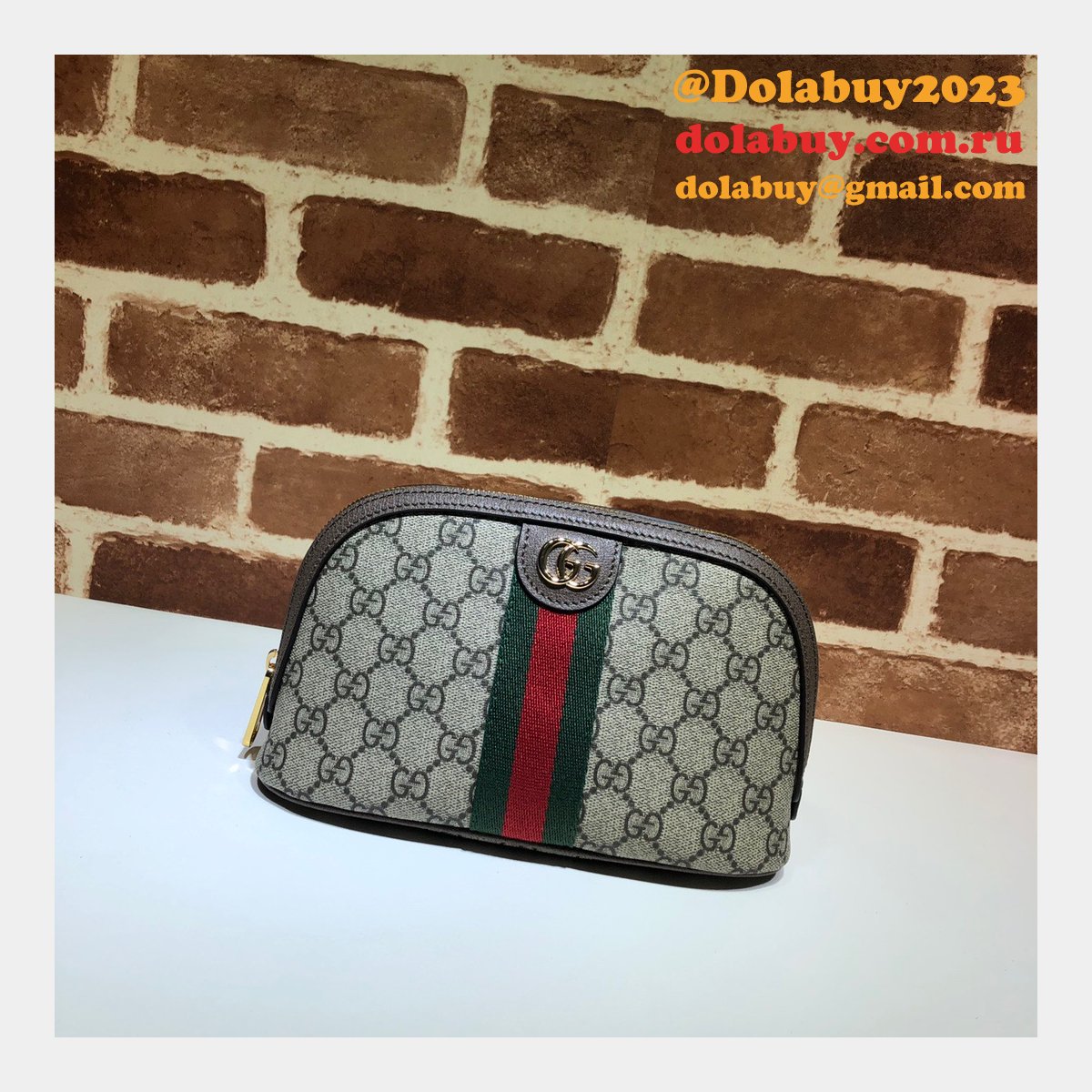 Knockoff Gucci Ophidia 625551 Cosmetic Case 7 Star GG Supreme Canvas
