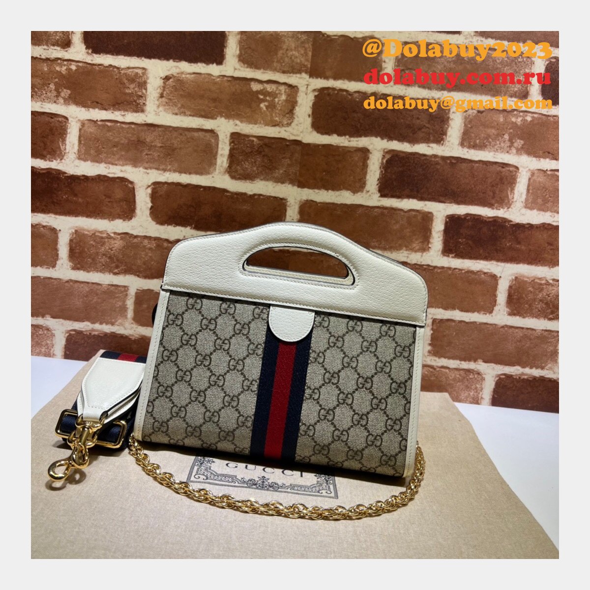 Gucci 1:1 replica 693724 Ophidia small tote with Web Top Handle Bag