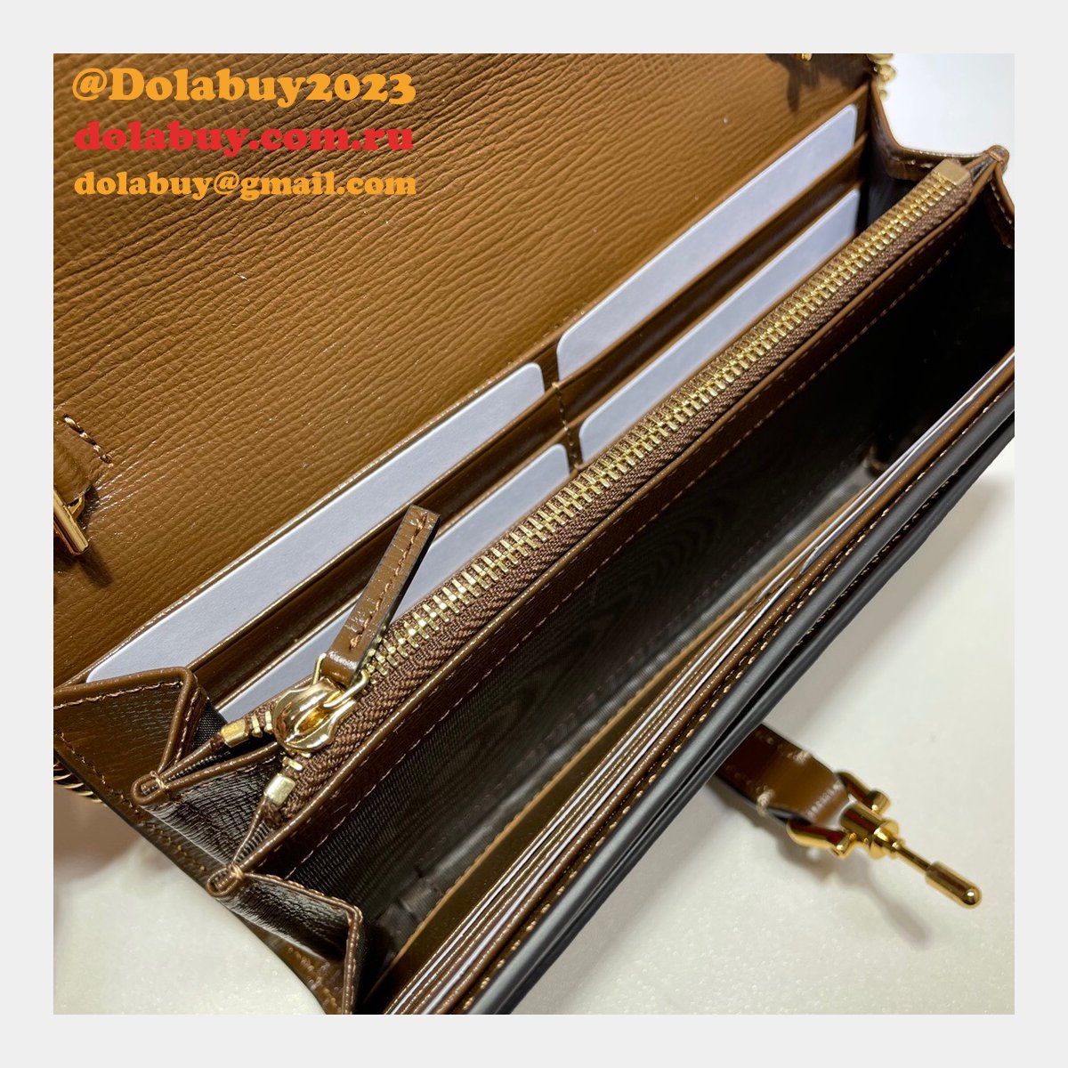 Gucci Replica Brown Jackie 1961 chain wallet 652681 bag