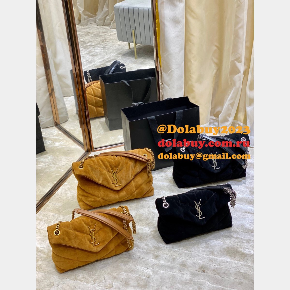 YSL Cheap Loulou Puffer Shoulder Bag 29CM