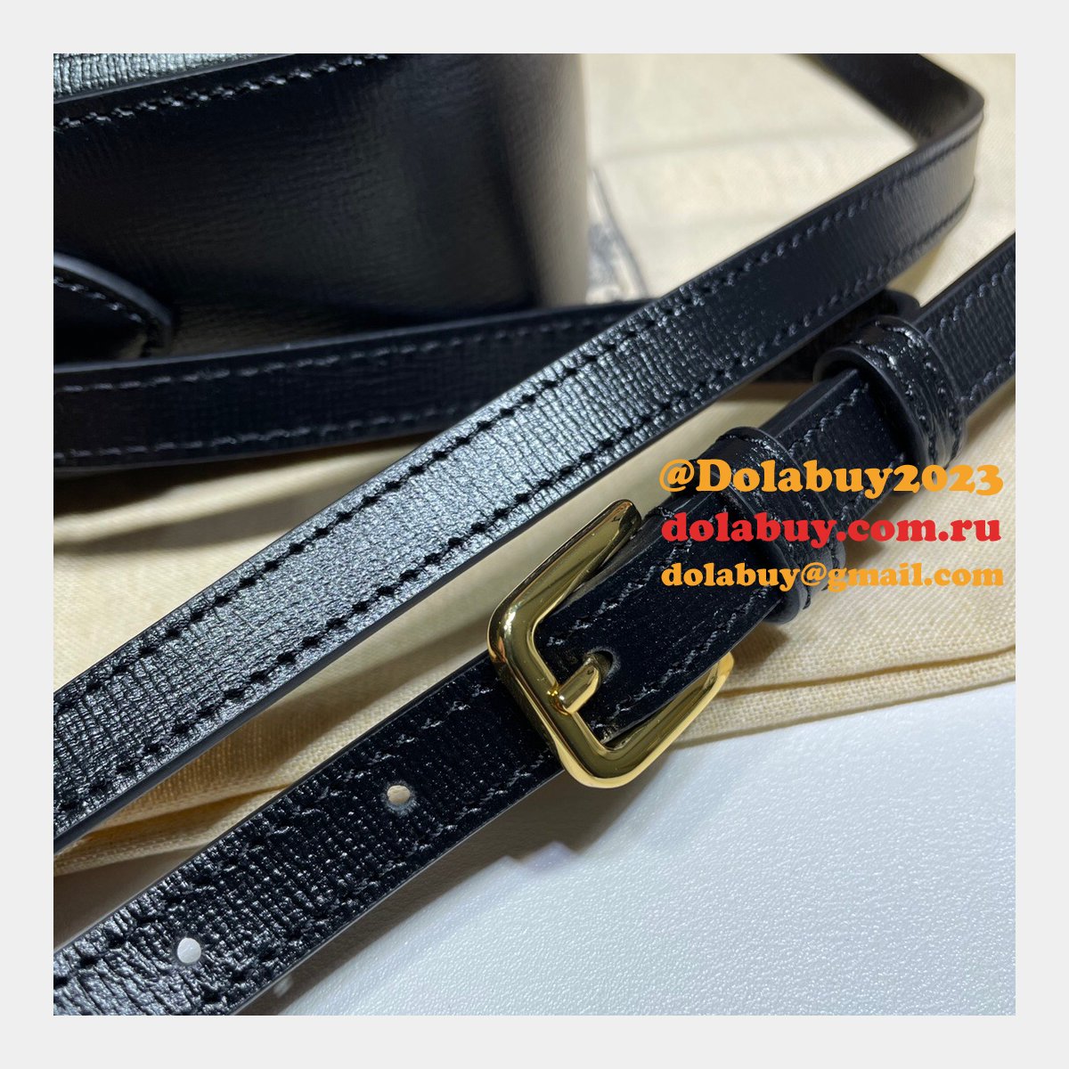 Gucci Horsebit 1955 Small Shoulder 645454 Black Army Green White Bag