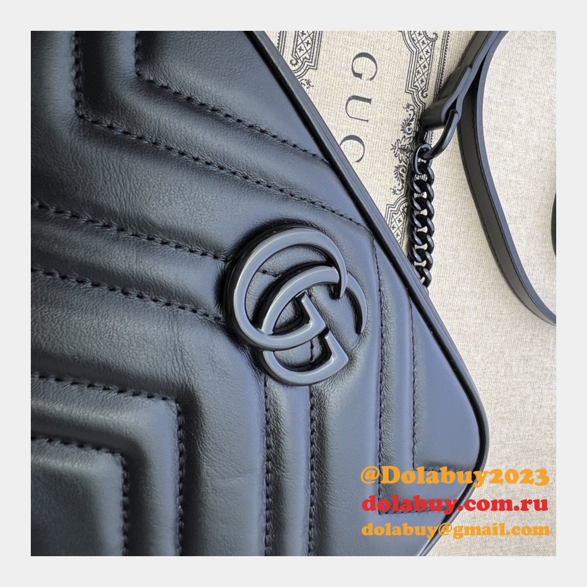 Designer Gucci Luxury Camera 634936 GG Marmont mini shoulder black bag