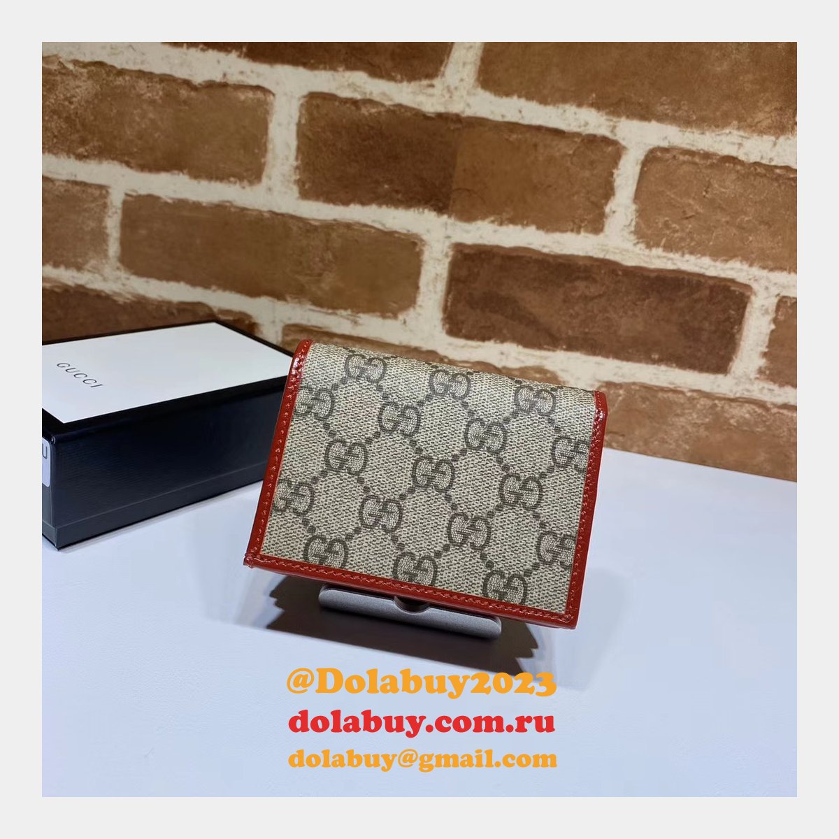Top Quality Gucci Beige Fake 1955 Horsebit card case 621887 wallet