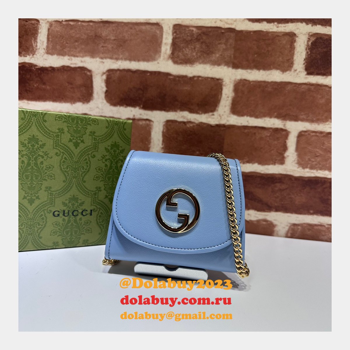 Gucci Fake Blondie Compact Chain Wallet Top Quality 725219 Bag