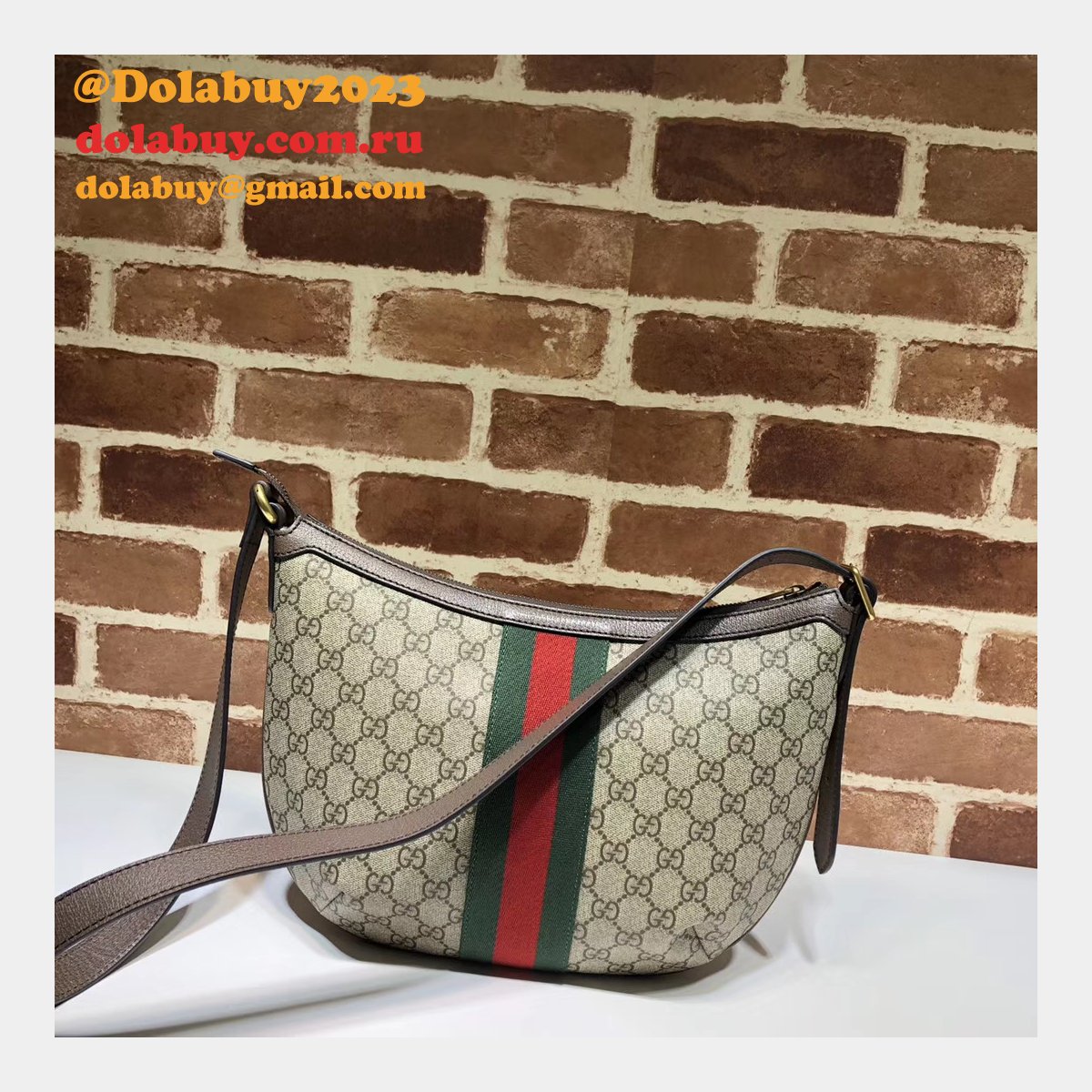 Fake Gucci High Quality Beige Ophidia GG small shoulder 598125 bag