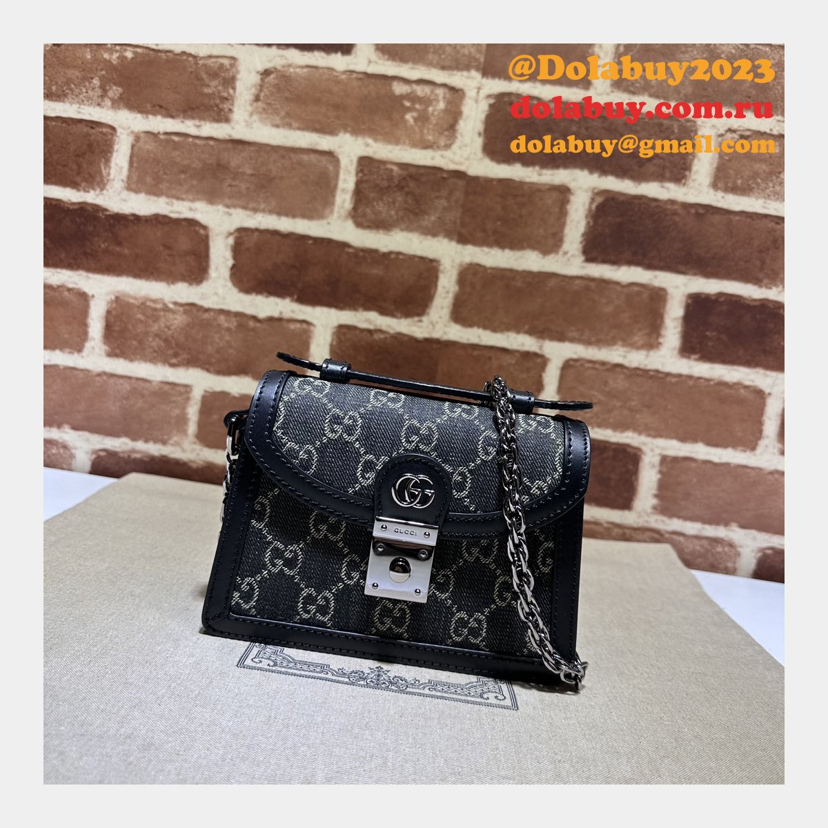 Knockoff Ophidia GG Gucci Black 696180 Shoulder Bag