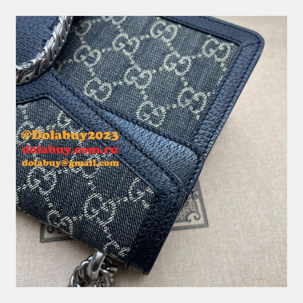 The highest quality Gucci Dionysus GG Supreme Shoulder Bag 400249 Black