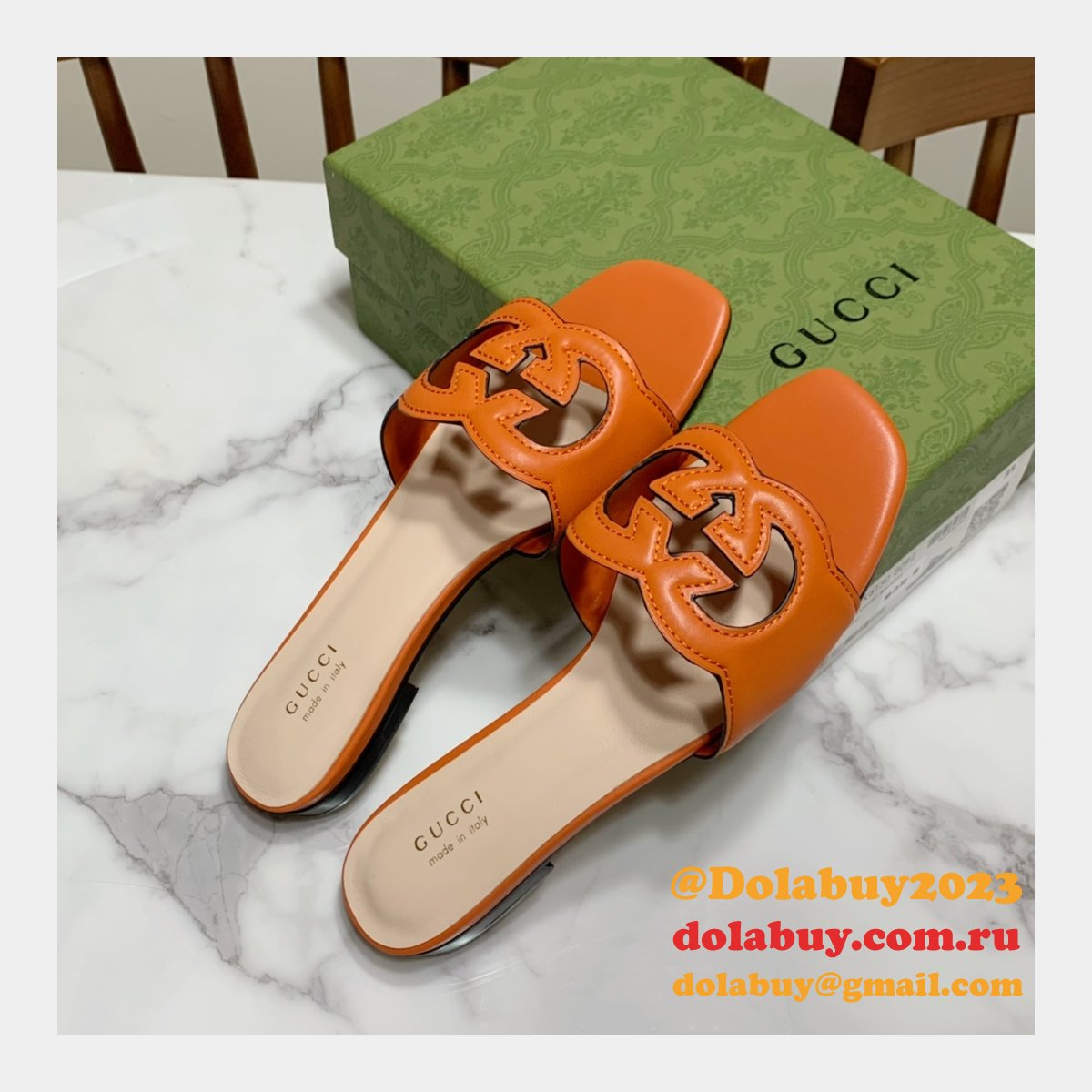 Replica Gucci Designer Shoes Outlet Flat Slippers Sale