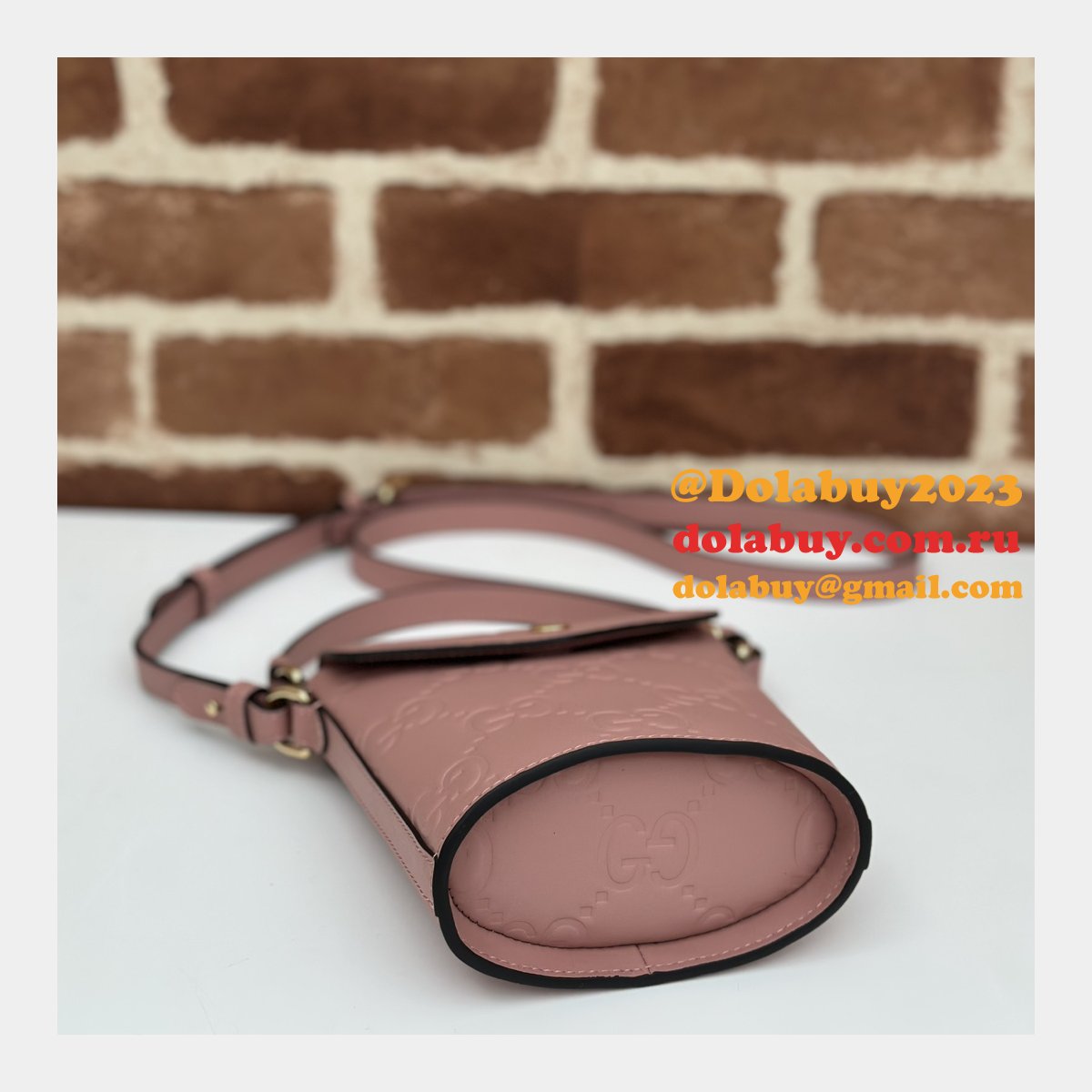 Gucci 772795 UK Embossed Top Handle Replicas Shoulder Bag