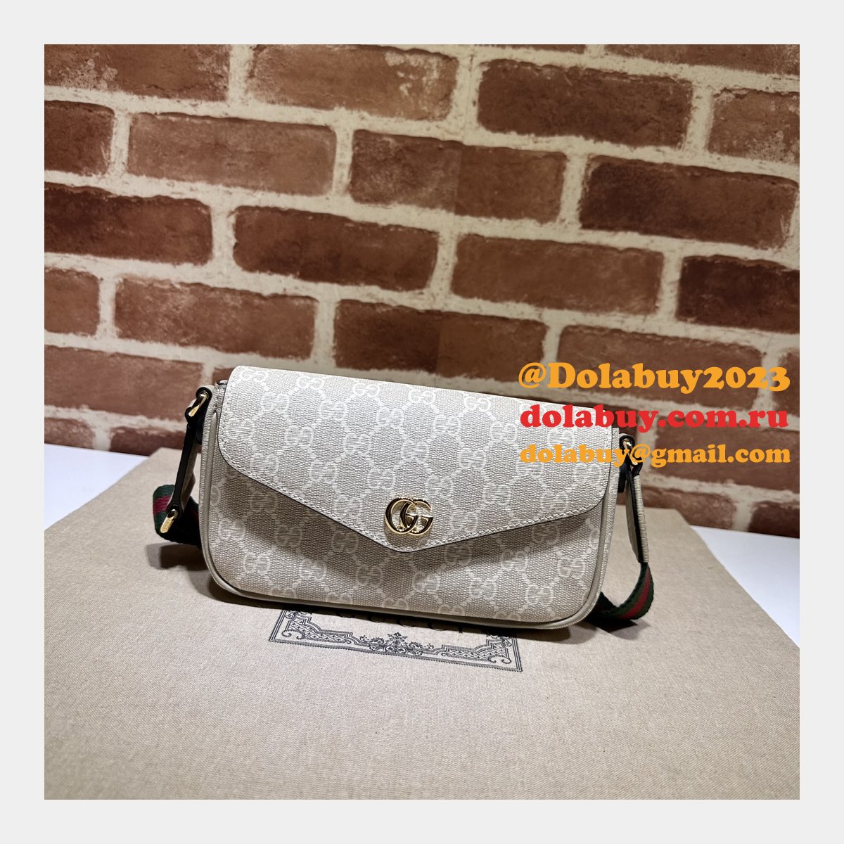 1:1 Mirror Ophidia Crossbody Replica Gucci Beige 764961 Bag